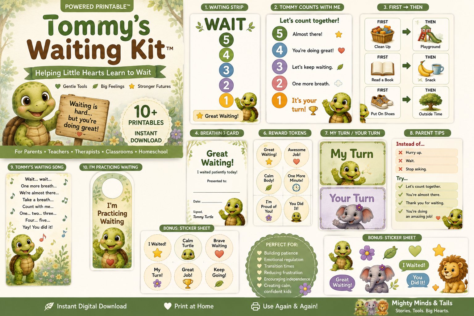 Tommy's Waiting Kit printable bundle overview collage