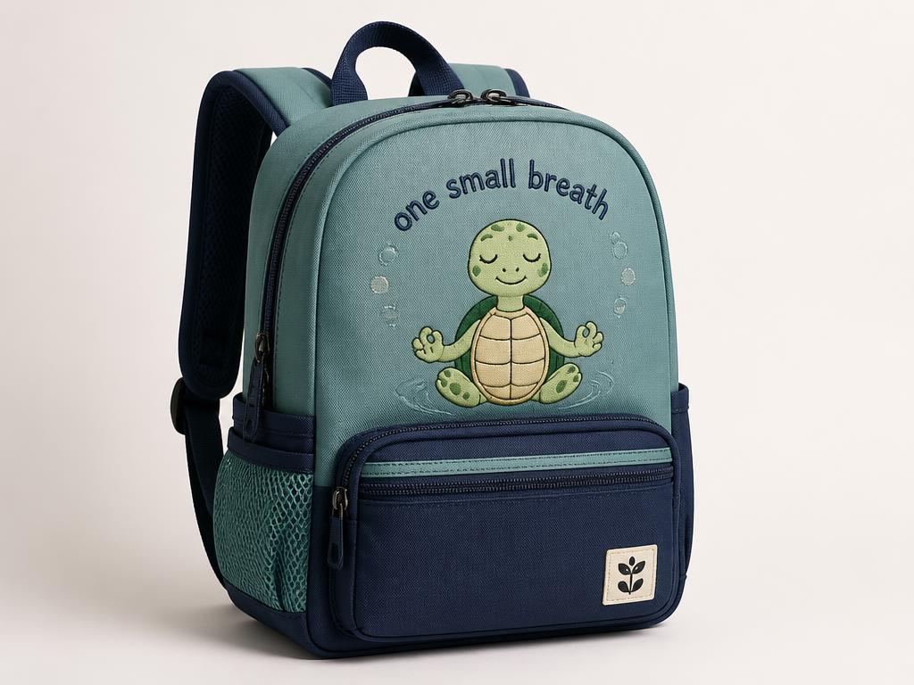Teal and navy Tommy Turtle sensory-friendly kids backpack