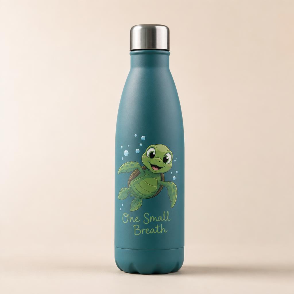 Matte teal insulated Tommy Turtle water bottle